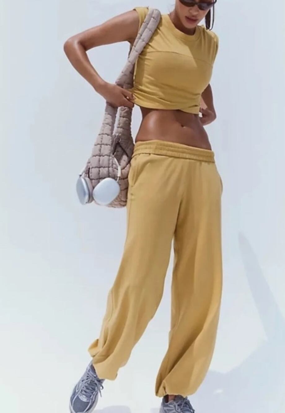 045 NWT Free People Movement Crossover Set | Dried Palm (Bronze/yellow) | Small